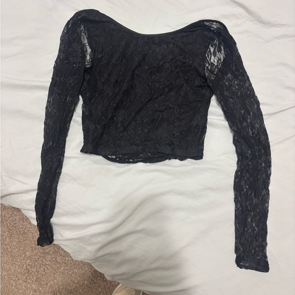 Elegant Black Lace Women's Top